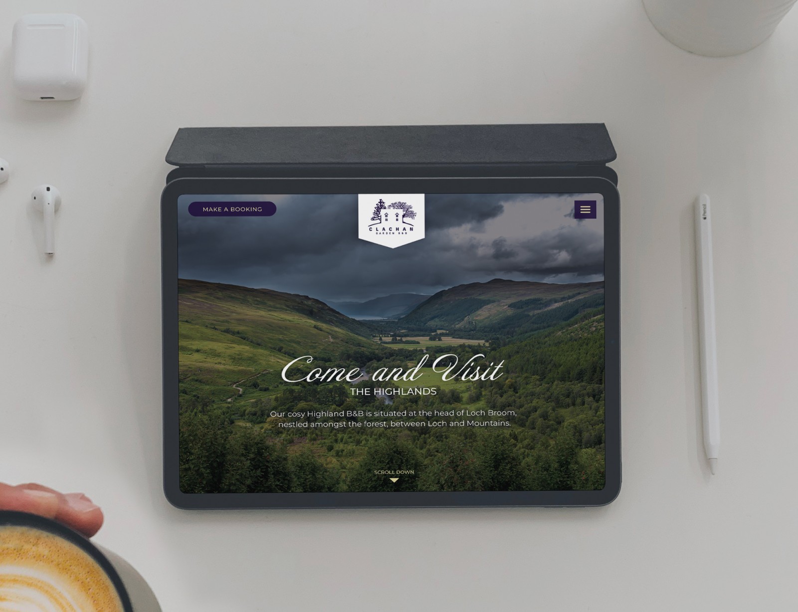 Clachan Garden B&B Website Homepage